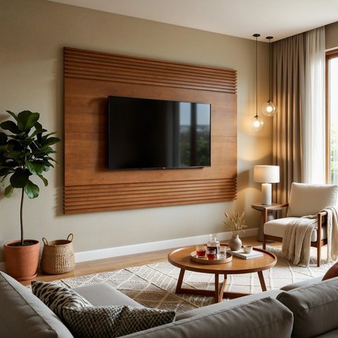 Painel para TV Sevilha Ripado até 65 pol. 160 cm Naturalle - Mavaular