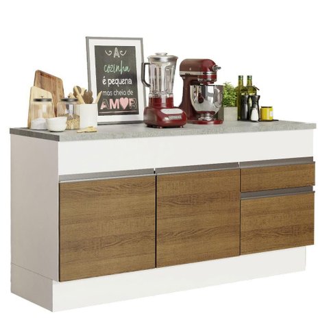 Balcão de Pia Glamy com 2 Portas e 2 Gavetas Madesa
