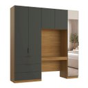 Ver imagem 7 de Guarda Roupa Modular 5 Portas com Mesa e Espelho Altezza Clean Belmax:Freijó/Titânio