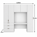 Ver imagem 3 de Guarda Roupa Modular 5 Portas com Mesa e Espelho Altezza Clean Belmax:Freijó/Titânio