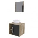 Ver imagem 2 de Conjunto para Banheiro Gabinete com Cuba Redonda R30 e Espelheira Soft 500W