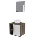 Ver imagem 2 de Conjunto para Banheiro Gabinete com Cuba Redonda R30 e Espelheira Soft 500W Marrom/Carvalho/Branco C