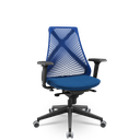Ver imagem 1 de Cadeira Plaxmetal Bix X+ Base Italia Mecanismo Sincron Tela Azul Assento Poliéster Azul