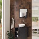 Ver imagem 1 de Conjunto para Banheiro Gabinete com Cuba Redonda R30 e Espelheira Soft 500W