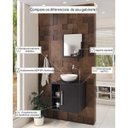 Ver imagem 5 de Conjunto para Banheiro Gabinete com Cuba Redonda R30 e Espelheira Soft 500W Preto/Ônix