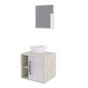 Ver imagem 2 de Conjunto para Banheiro Gabinete com Cuba Redonda R30 e Espelheira Soft 500W Branco/Snow/Chess