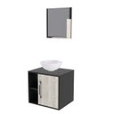 Ver imagem 2 de Conjunto para Banheiro Gabinete com Cuba Redonda R30 e Espelheira Soft 500W Branco/Snow c/Preto Ônix