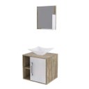 Ver imagem 2 de Conjunto para Banheiro Gabinete com Cuba Folha L34 e Espelheira Soft 500W Marrom/Carvalho/Branco Che