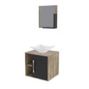 Ver imagem 2 de Conjunto para Banheiro Gabinete com Cuba Folha L34 e Espelheira Soft 500W Marrom/Nogal c/Branco Ches