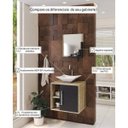Ver imagem 4 de Conjunto para Banheiro Gabinete com Cuba Folha L34 e Espelheira Soft 500W Marrom/Nogal c/Branco Ches