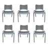 Kit Com 6 Cadeiras Iso Para Escola Escritório Comércio Cinza Base Prata - 1