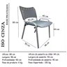 Kit Com 6 Cadeiras Iso Para Escola Escritório Comércio Cinza Base Prata - 3