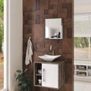 Ver imagem 1 de Conjunto para Banheiro Gabinete com Cuba Folha L34 e Espelheira Soft 500W