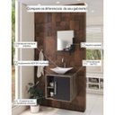 Ver imagem 5 de Conjunto para Banheiro Gabinete com Cuba Folha L34 e Espelheira Soft 500W Marrom/Carvalho Dark c/Pre
