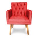 Ver imagem 2 de Poltrona Decorativa Nina Capitonê Pés Palito Suede Vermelho - Sheep Estofados