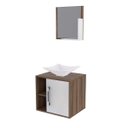 Ver imagem 2 de Conjunto para Banheiro Gabinete com Cuba Folha L34 e Espelheira Soft 500W Marrom/Nogal c/Branco Ches
