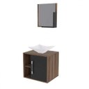 Ver imagem 2 de Conjunto para Banheiro Gabinete com Cuba Folha L34 e Espelheira Soft 500W Marrom/Nogal c/Preto Ônix