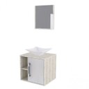 Ver imagem 2 de Conjunto para Banheiro Gabinete com Cuba Folha L34 e Espelheira Soft 500W Branco/Snow C