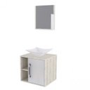 Ver imagem 2 de Conjunto para Banheiro Gabinete com Cuba Folha L34 e Espelheira Soft 500W