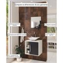Ver imagem 5 de Conjunto para Banheiro Gabinete com Cuba Folha L34 e Espelheira Soft 500W Branco/Snow/Preto Ônix