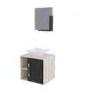 Ver imagem 2 de Conjunto para Banheiro Gabinete com Cuba Folha L34 e Espelheira Soft 500W Branco/Snow/Preto Ônix