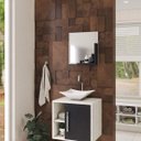 Ver imagem 1 de Conjunto para Banheiro Gabinete com Cuba Folha L34 e Espelheira Soft 500W