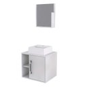 Ver imagem 2 de Conjunto para Banheiro Gabinete com Cuba Quadrada Q32 e Espelheira Soft 500W Branco/Chess