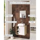 Ver imagem 5 de Conjunto para Banheiro Gabinete com Cuba Quadrada Q32 e Espelheira Soft 500W Marrom/Carvalho/Branco
