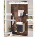 Ver imagem 5 de Conjunto para Banheiro Gabinete com Cuba Quadrada Q32 e Espelheira Soft 500W Marrom/Carvalho/Preto Ô