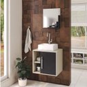 Ver imagem 1 de Conjunto para Banheiro Gabinete com Cuba Quadrada Q32 e Espelheira Soft 500W 