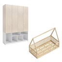 Ver imagem 2 de Quarto Montessori Cama Telhado Giulia e Guarda-Roupa Curió Casatema MadeiraOriginals Natural/Branco