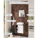 Ver imagem 5 de Conjunto para Banheiro Gabinete com Cuba Quadrada Q32 e Espelheira Soft 500W Marrom/Carvalho Dark/Br