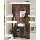 Ver imagem 5 de Conjunto para Banheiro Gabinete com Cuba Quadrada Q32 e Espelheira Soft 500W Marrom/Carvalho Dark/Pr