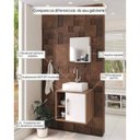 Ver imagem 5 de Conjunto para Banheiro Gabinete com Cuba Quadrada Q32 e Espelheira Soft 500W Marrom/Nogal/Branco Che