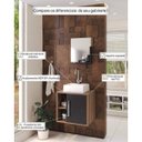Ver imagem 5 de Conjunto para Banheiro Gabinete com Cuba Quadrada Q32 e Espelheira Soft 500W Marrom/Nogal/Preto Ônix