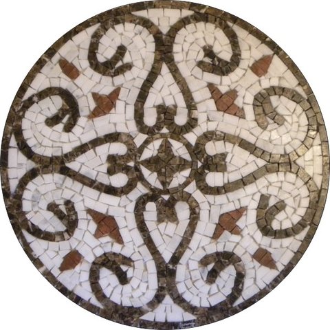 Piso em Mosaico Romano Volute 80cm