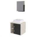 Ver imagem 2 de Conjunto para Banheiro Gabinete com Cuba Quadrada Q32 e Espelheira Soft 500W Branco/Snow/Preto Ônix