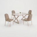 Ver imagem 3 de Conjunto para Sala de Jantar Mesa Império 120x90 com 4 Cadeiras Rubi