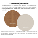 Ver imagem 7 de Rack Bancada Tv 75 Pol 2 Portas 180 Cm Cinamomo Off White Arly