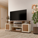Ver imagem 1 de Rack Bancada Tv 75 Pol 2 Portas 180 Cm Cinamomo Off White Arly