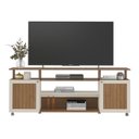 Ver imagem 2 de Rack Bancada Tv 75 Pol 2 Portas 180 Cm Cinamomo Off White Arly
