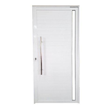 Porta Pivotante de Alumínio Branco com Puxador e Vidro Linha Veneza:Direita/ 210 x 120