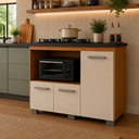 Ver imagem 2 de Balcão de Cozinha para Cooktop Verona 5 Bocas e Forno/ Microondas Freijó/Off White Rd