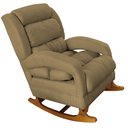 Ver imagem 1 de Poltrona Amamentação Liz de Balanço Suede Cappuccino - Dominic Decor