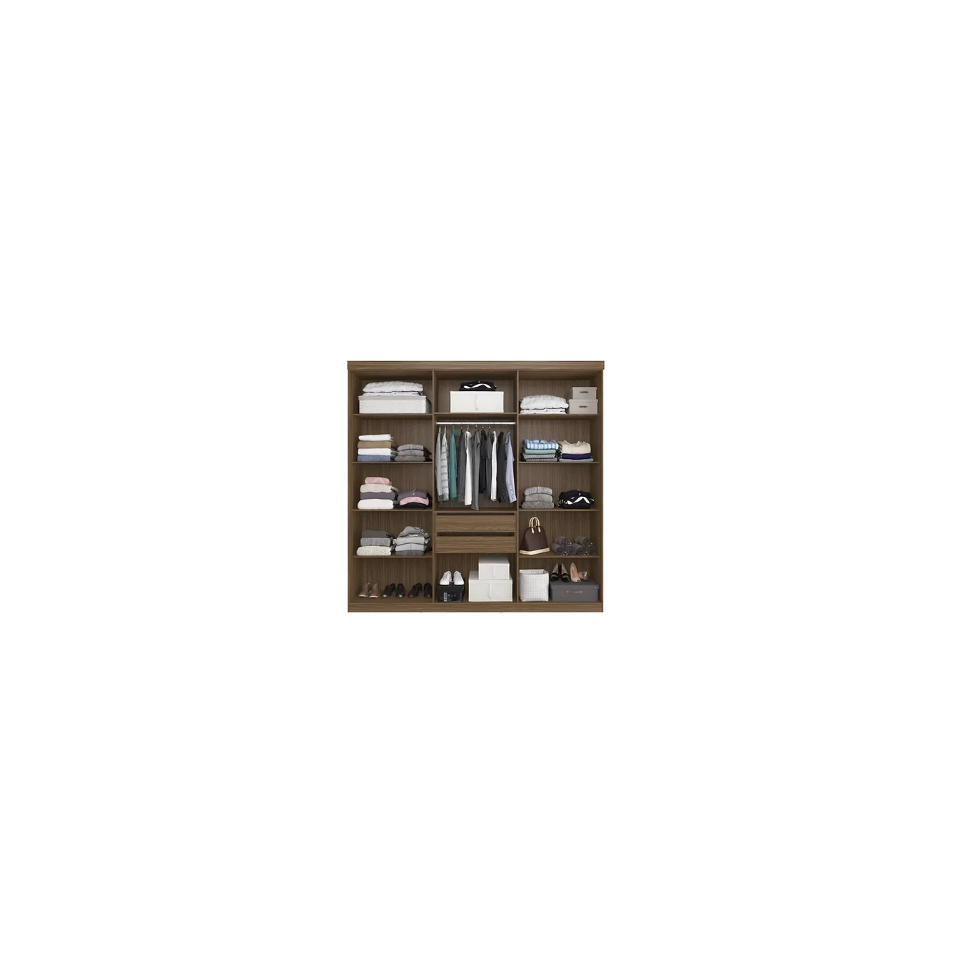 ROUPEIRO HERVAL PH 1707 - COR NOGUEIRA + OFF WHITE - COM ESPELHO