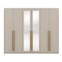 Ver imagem 2 de Guarda Roupa Casal 100% MDF 6 Portas 6 Gavetas com Espelhos Dubai Majestic Bege/Fendi