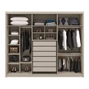 Ver imagem 2 de Guarda Roupa Casal 100% MDF 6 Portas 6 Gavetas com Espelhos Dubai Majestic Bege/Fendi