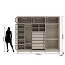 Ver imagem 5 de Guarda Roupa Casal 100% MDF 6 Portas 6 Gavetas com Espelhos Dubai Majestic Bege/Fendi