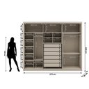 Ver imagem 3 de Guarda Roupa Casal 100% MDF 6 Portas 6 Gavetas com Espelhos Dubai Majestic Bege/Fendi