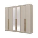 Ver imagem 7 de Guarda Roupa Casal 100% MDF 6 Portas 6 Gavetas com Espelhos Dubai Majestic Bege/Fendi